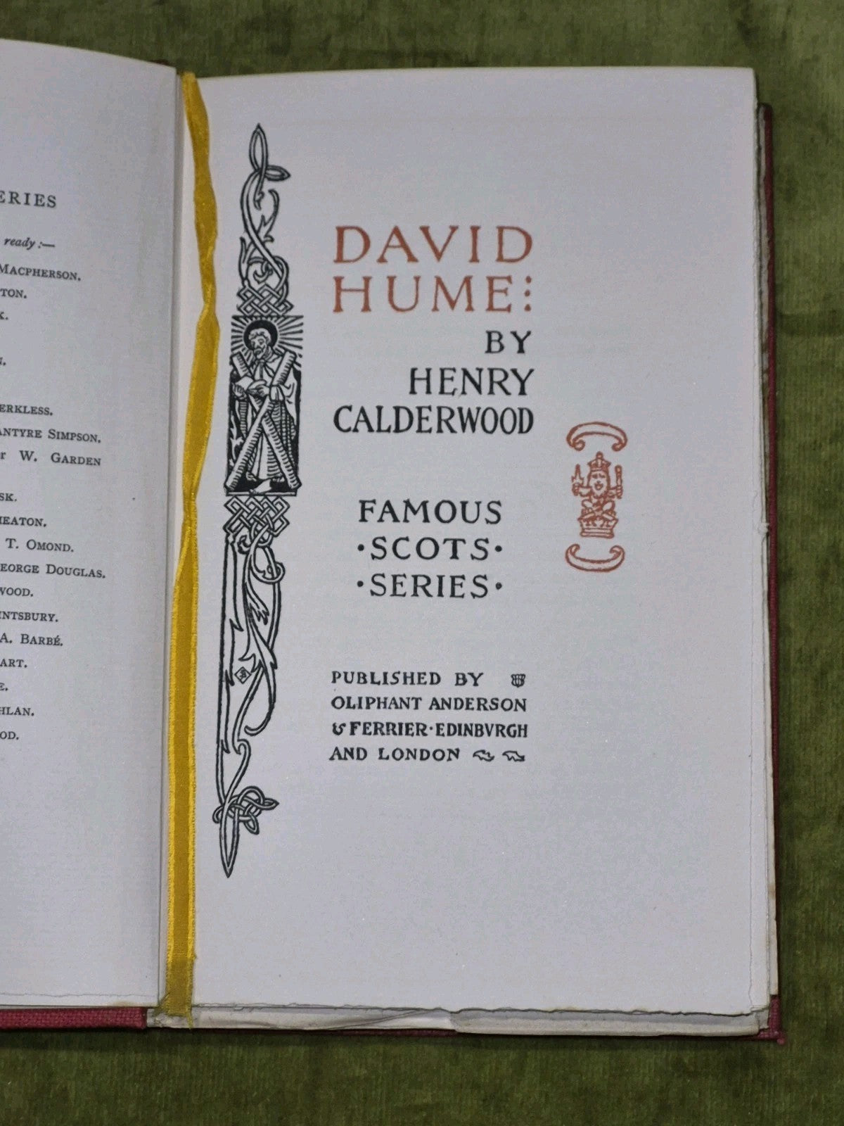 David Hume by Henry Calderwood :  Famous Scots Series3