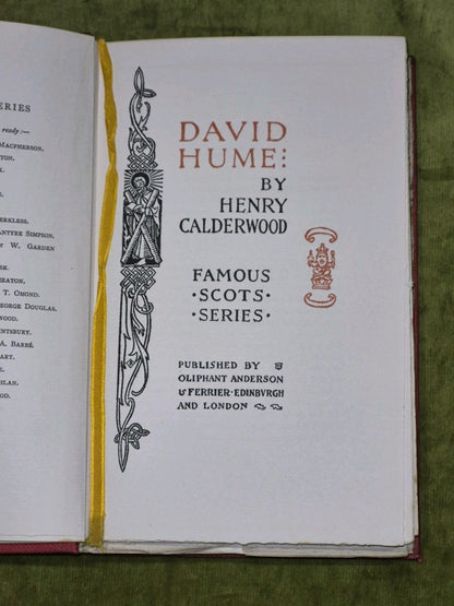 David Hume by Henry Calderwood :  Famous Scots Series3