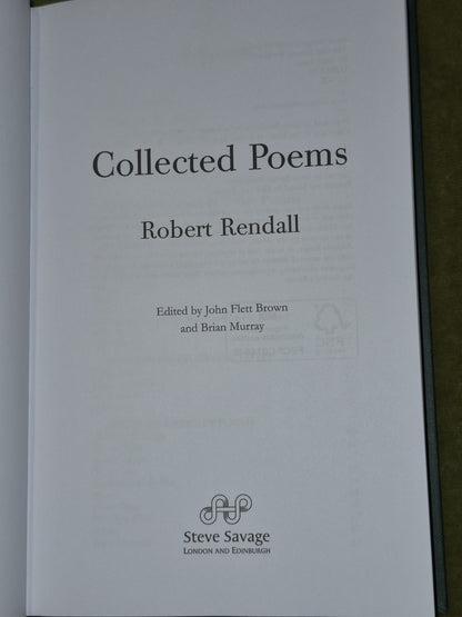 Robert Rendall Collected Poems 2012 HB DJ4