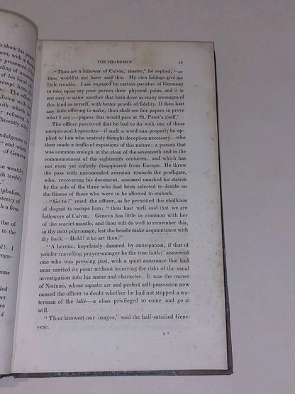 The Headsman By Fenimore Cooper (1833) Quarter Leather Hb4