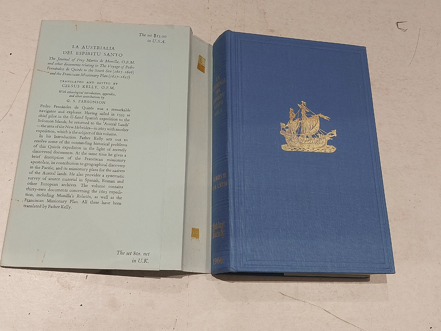 La Austrialia del Espíritu Santo (Vol 1) Celsus Kelly (1966) [Hakluyt Soc] Hb2