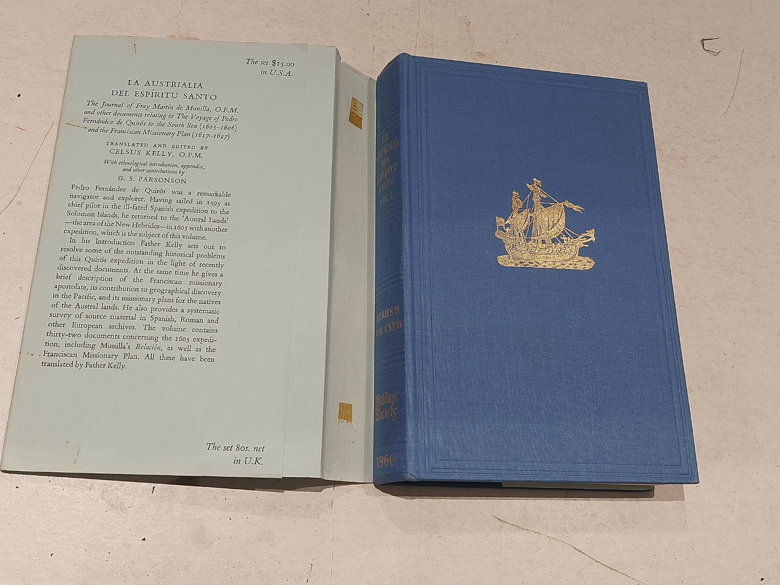 La Austrialia del Espíritu Santo (Vol 1) Celsus Kelly (1966) [Hakluyt Soc] Hb2