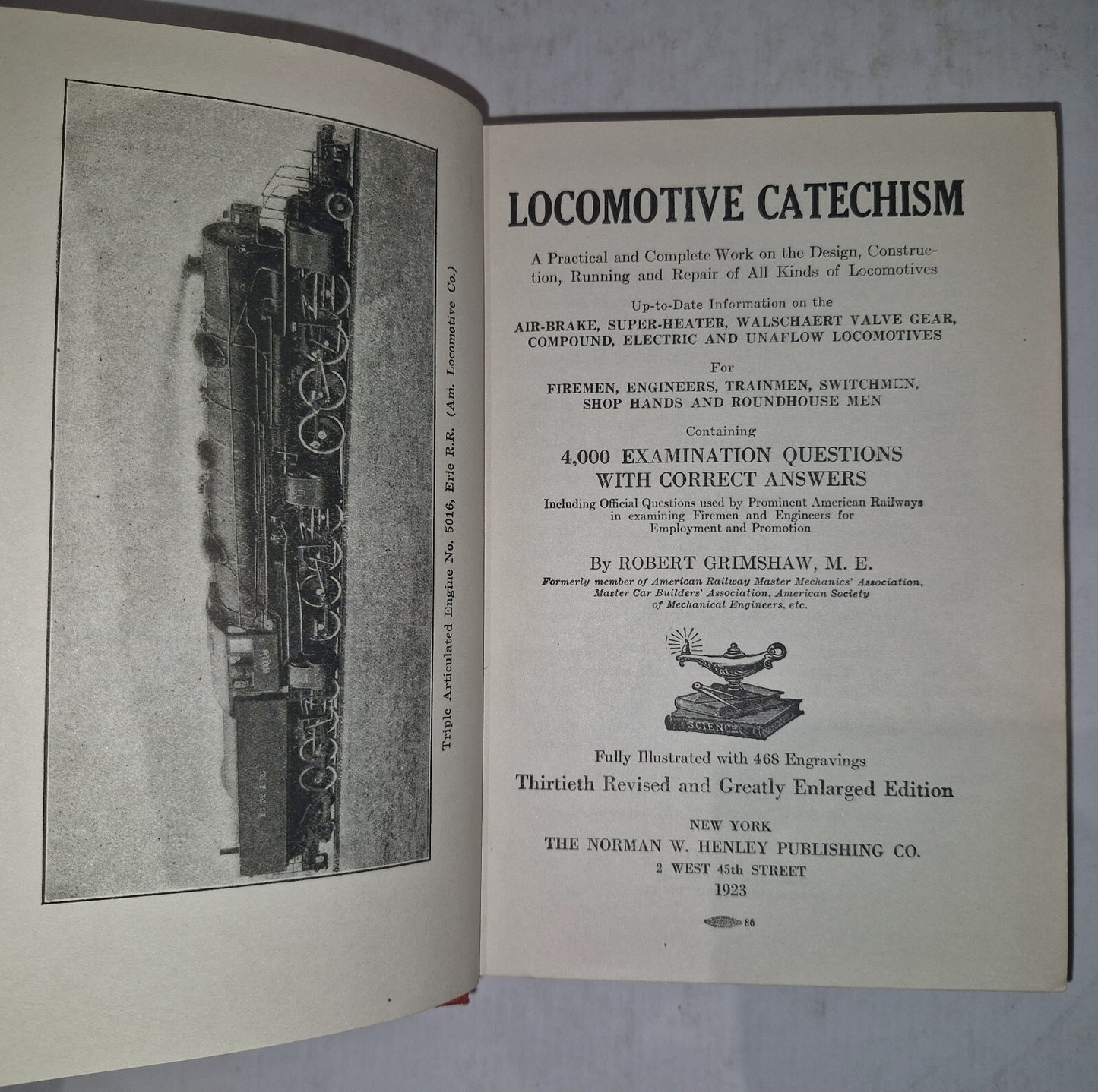 Locomotive Catechism. Robert Grimshaw. Norman W. Henley Publishing Co. 19231