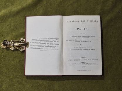 Handbook for Visitors to Paris - John Murray 1882 HB4