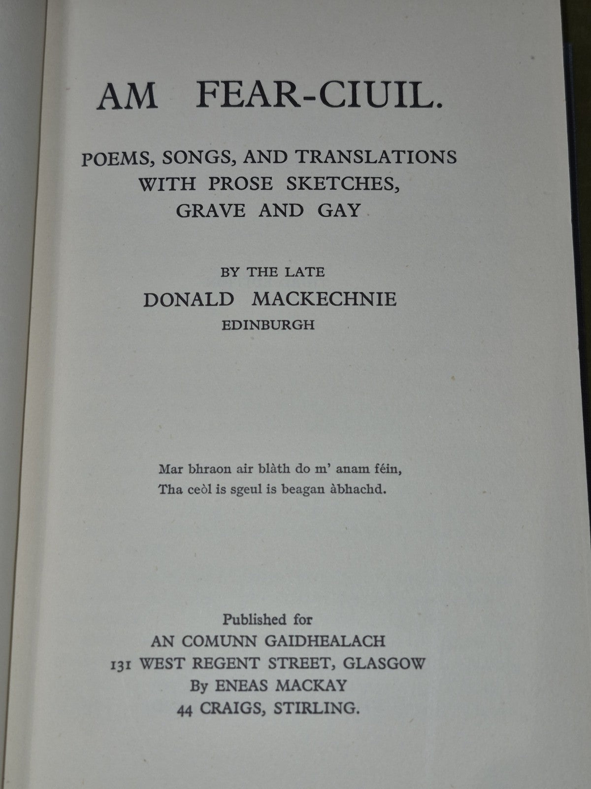 Am Fear-Ciuil Poems Donald Mackechnie An Comunn Gaidhealach Third Edition6