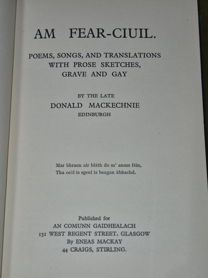 Am Fear-Ciuil Poems Donald Mackechnie An Comunn Gaidhealach Third Edition6