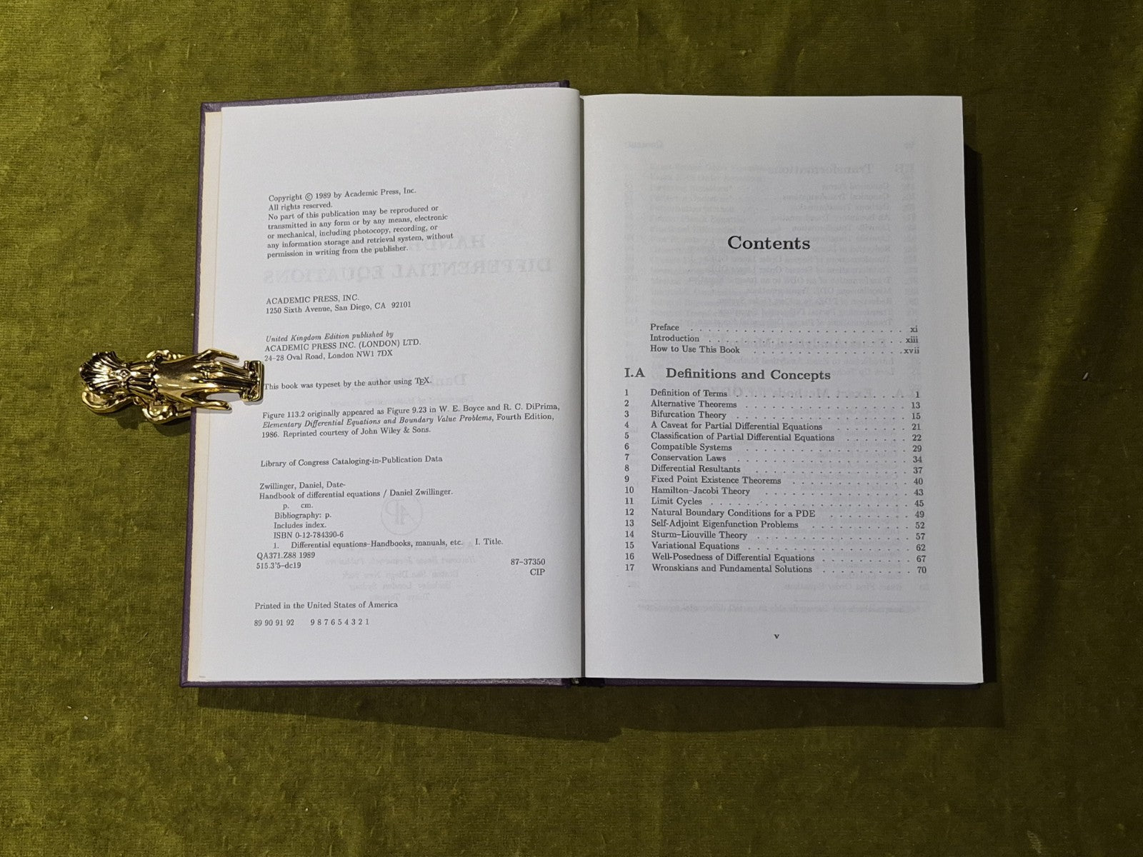Handbook of Differential Equations by Daniel Zwillinger - Academic Press 19895
