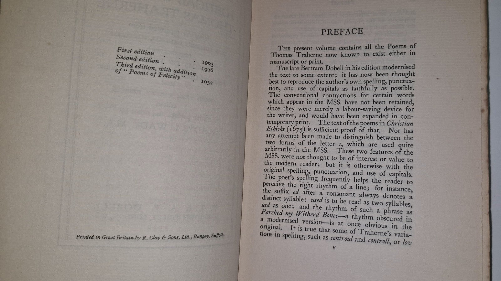 Poetical Works of Thomas Traherne (1932) [P J & A E Dobell] Hb Book7
