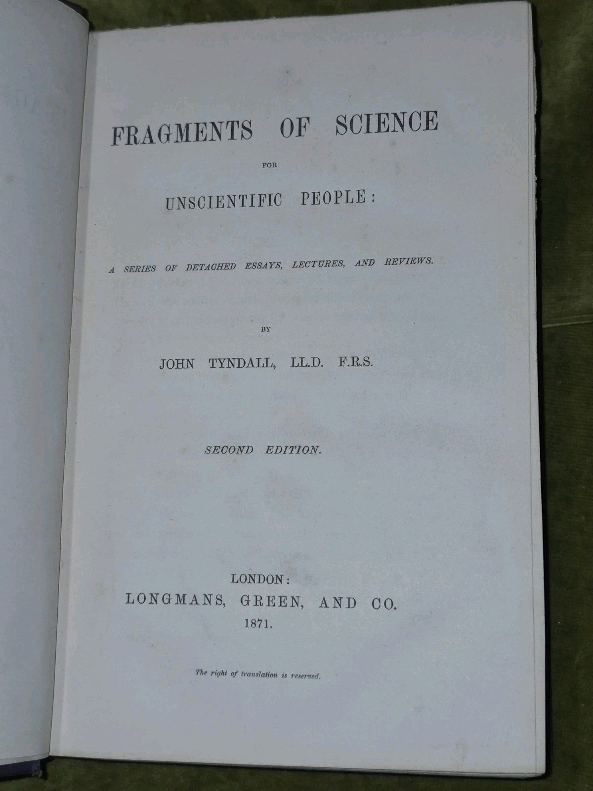 Fragments of Science For Unscientific People (1871 Second Edition) John Tyndall6
