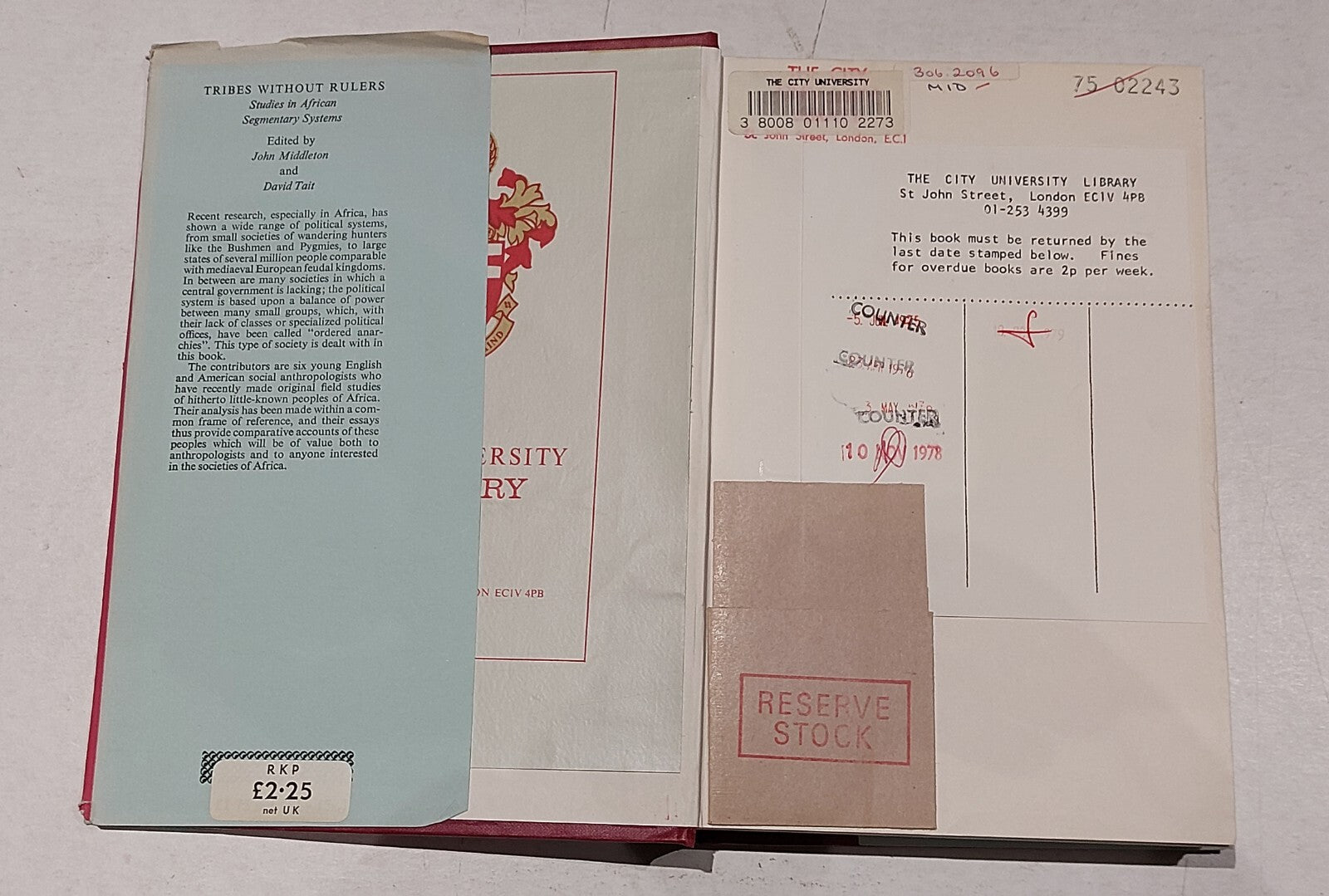 Tribes Without Rulers: African Segmentary Systems, Middleton, Tait Hardback 19673