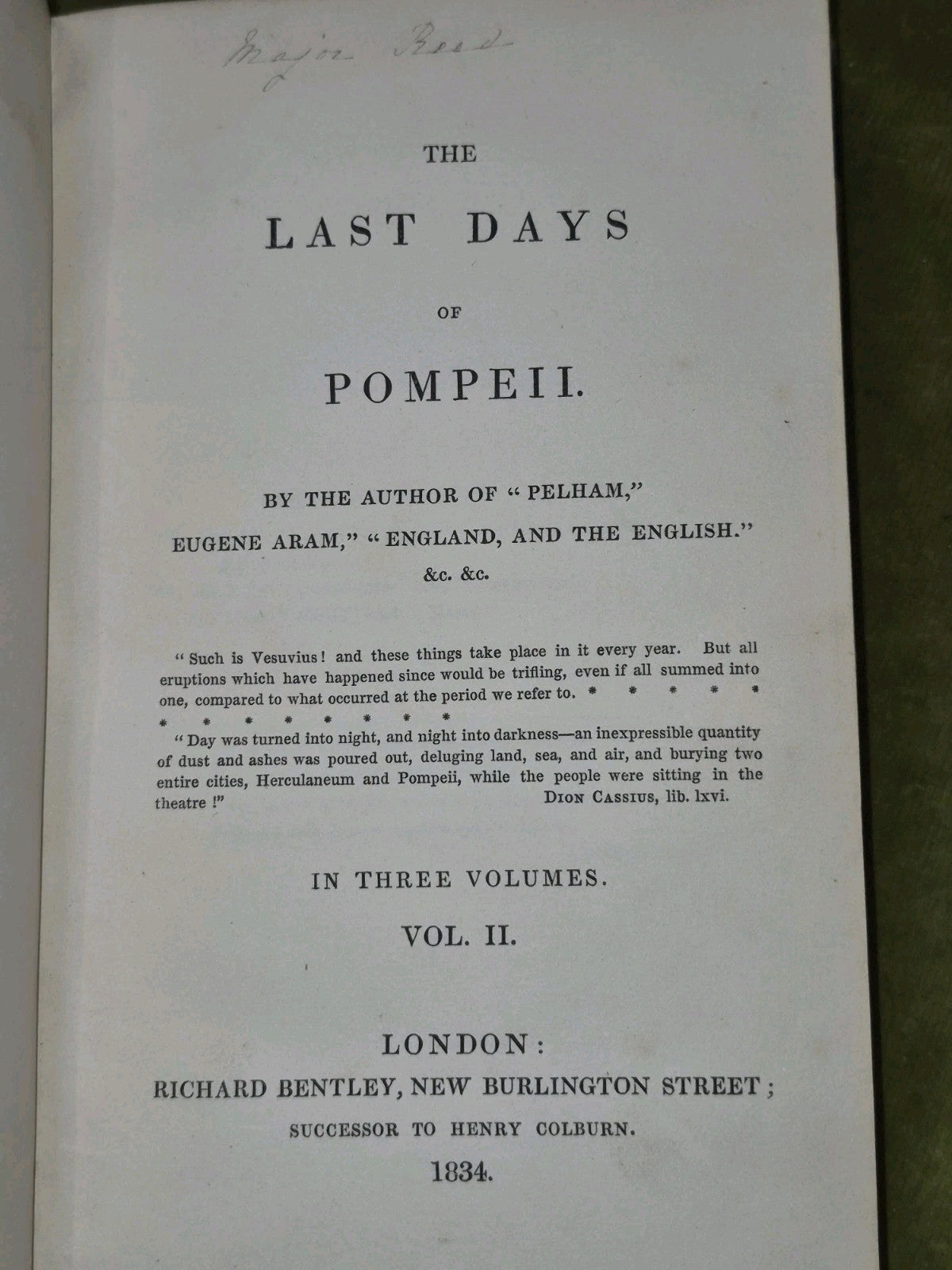 The Last Days Of Pompeii by Lord Lytton 3 volumes 1834 1st Edition8