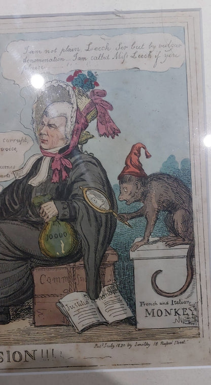 Issac Robert Cruickshank Original Hand Coloured Print MILAN COMMISSION!!! 18203