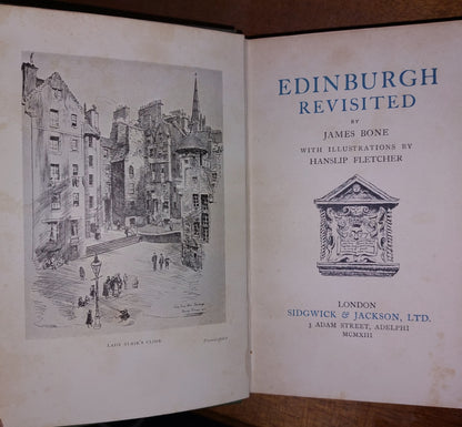 1913 2nd EDITION EDINBURGH REVISITED JAMES BONE & HANSLIP FLETCHER HARD COVER VG10