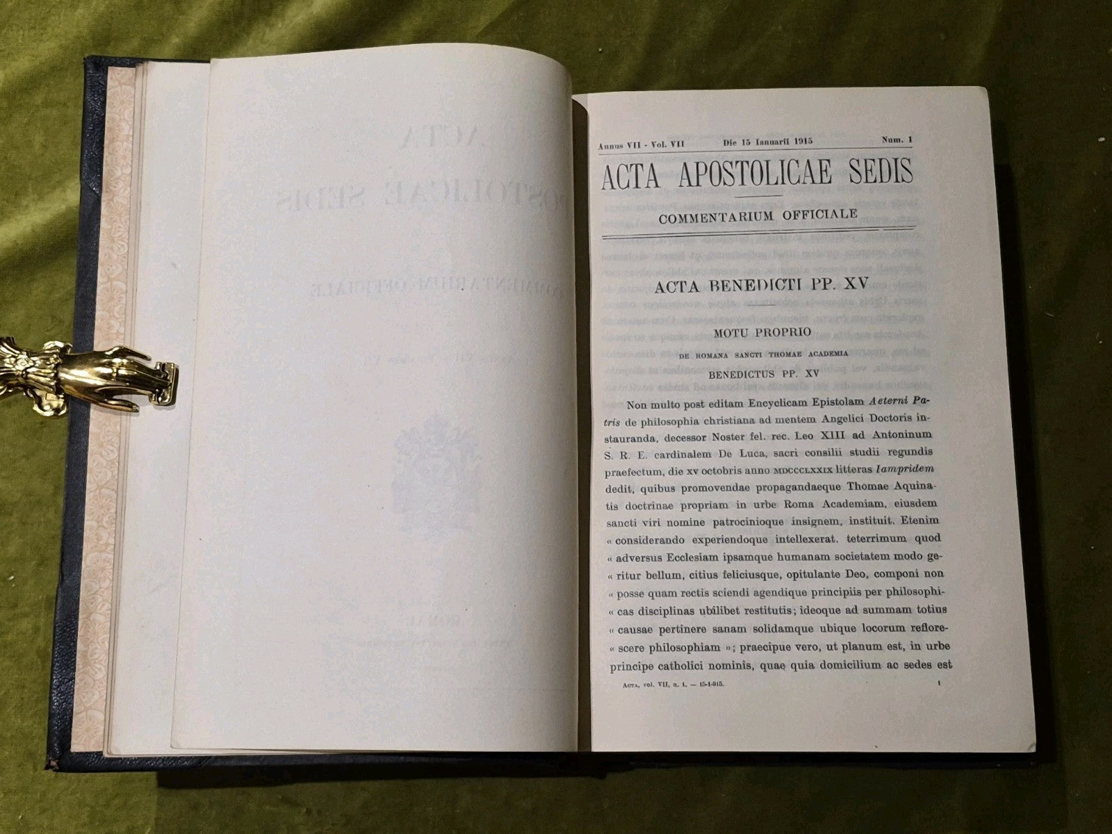 Acta Apostolicae Sedis. Commentarium Officiale -  Annus VII - Volume VII - 19157