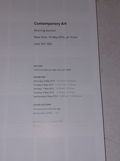 Sotheby’s Contemporary Art Auction Catalog New York 2012 Pb Book3