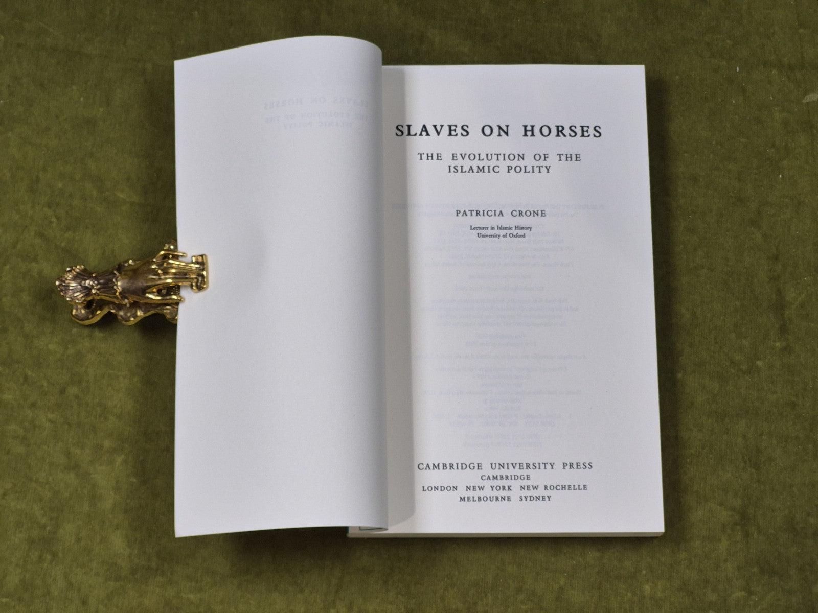 Slaves on Horses - Patricia Crone , Cambridge 19803