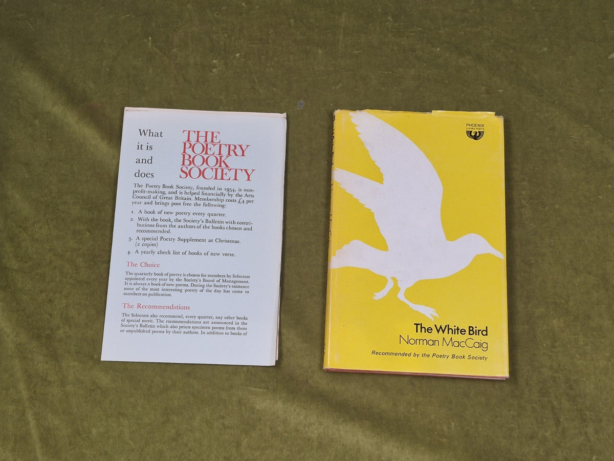 The white bird by Norman MacCaig 1973 1st HB DJ Chatto & Windus2