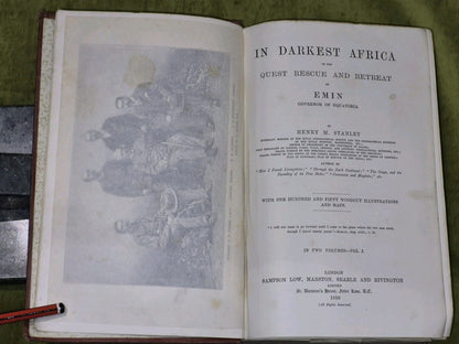IN DARKEST AFRICA - HENRY M. STANLEY 2 Volume Edition Sampson Low Marston 1890 6