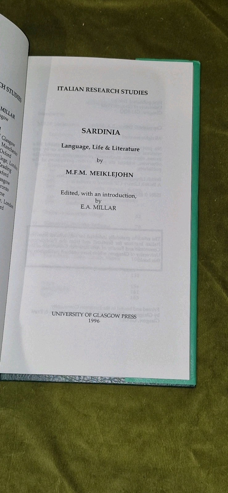 Sardinia: Language, Life & Literature (1996) Mieklejohn1