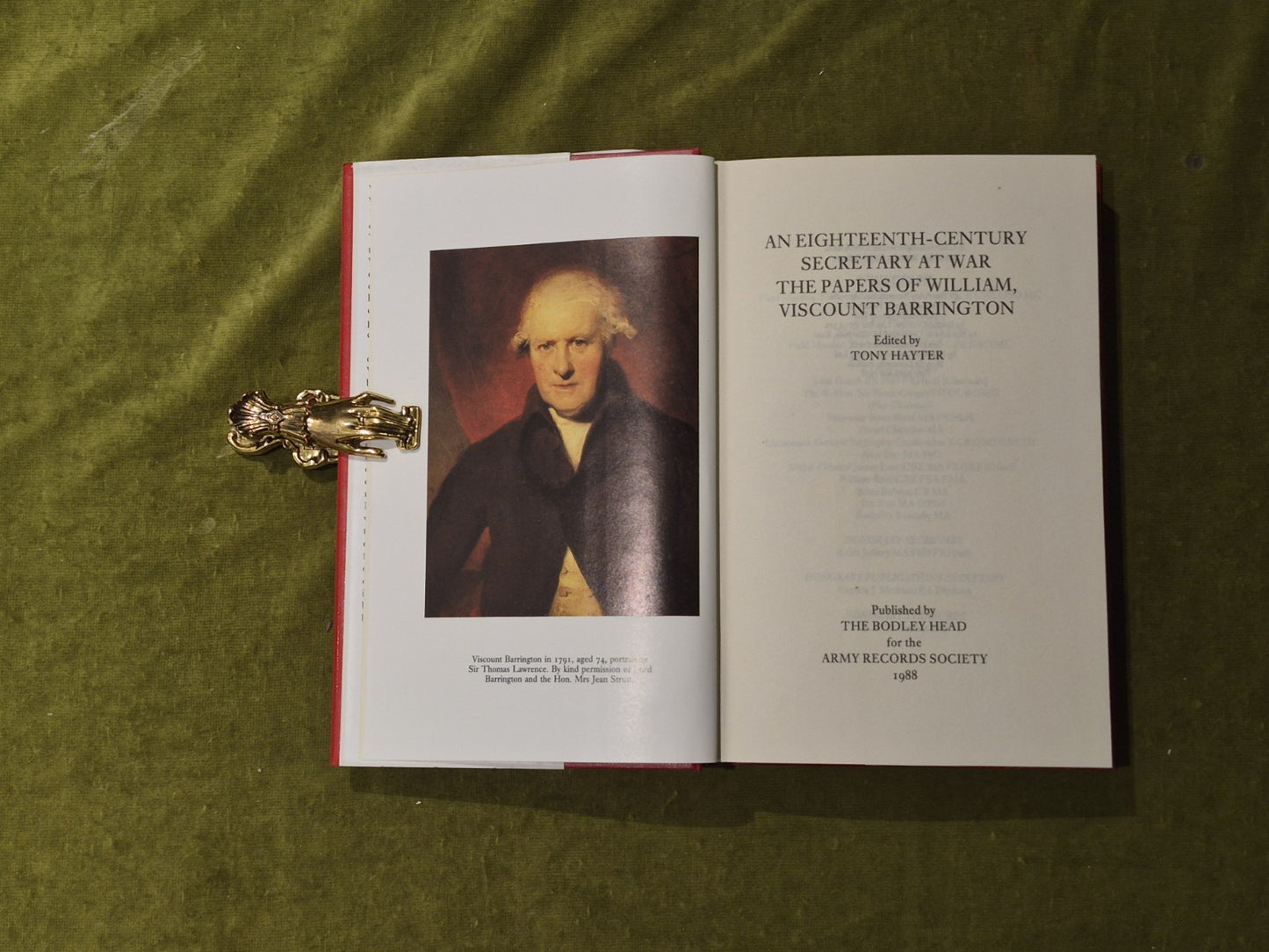 An Eighteenth-century Secretary at War: The Paper of William Viscount Barrington4