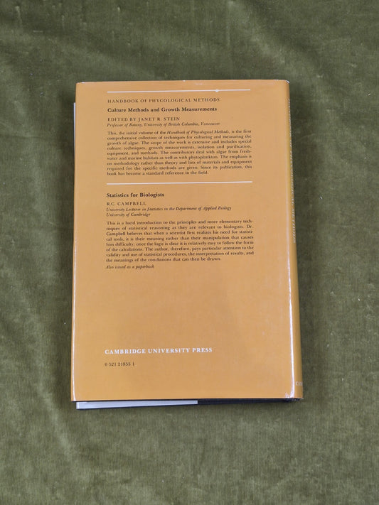 Handbook of Phycological Methods - Hellebust , Cragie , Cambridge 1978 HB DJ1