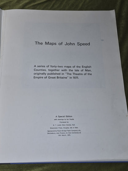 John Speed Maps 1611 GREAT BRITAINE Roach Bridge Paper Company Centenary 1975.5