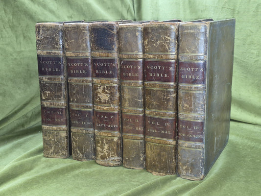 Thomas Scott's Bible Commentary Old and New Testaments 1826 Seeley 6 Volume Set0