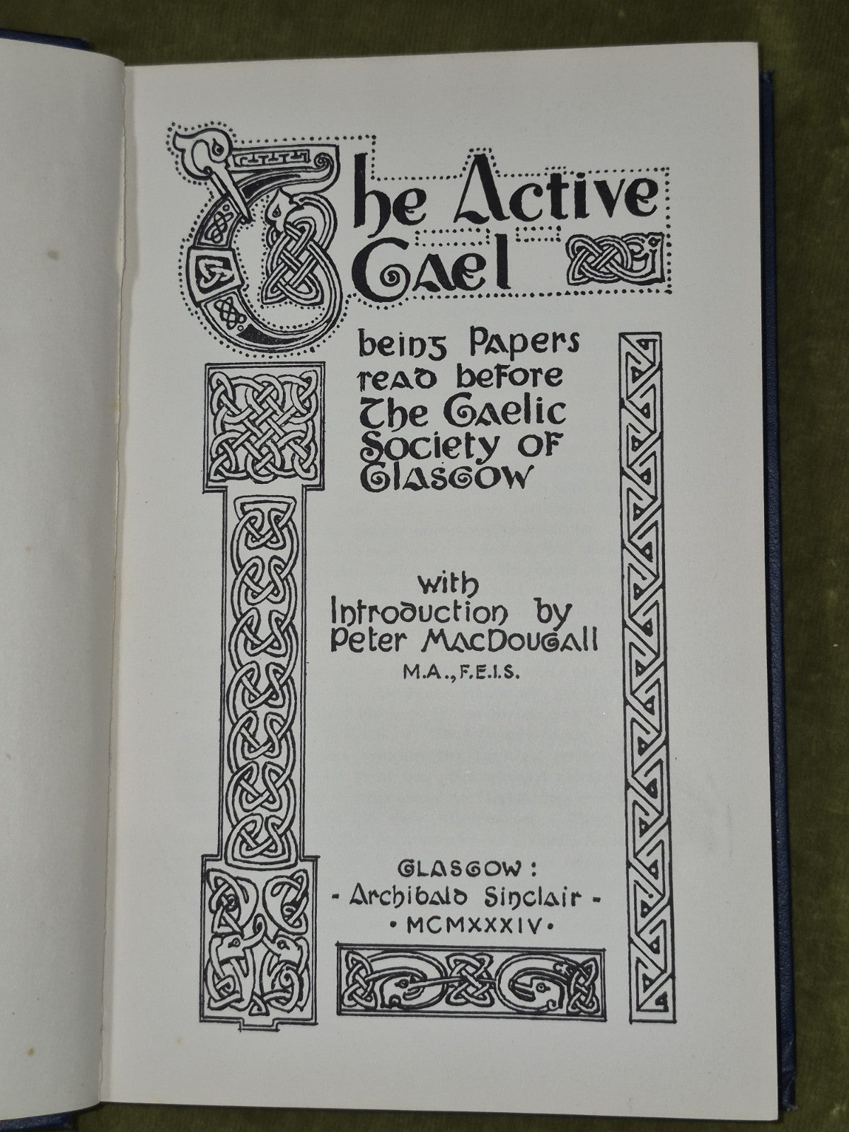 The Active Gael Gaelic Society of Glasgow 1934 Peter MacDougall Sinclair3