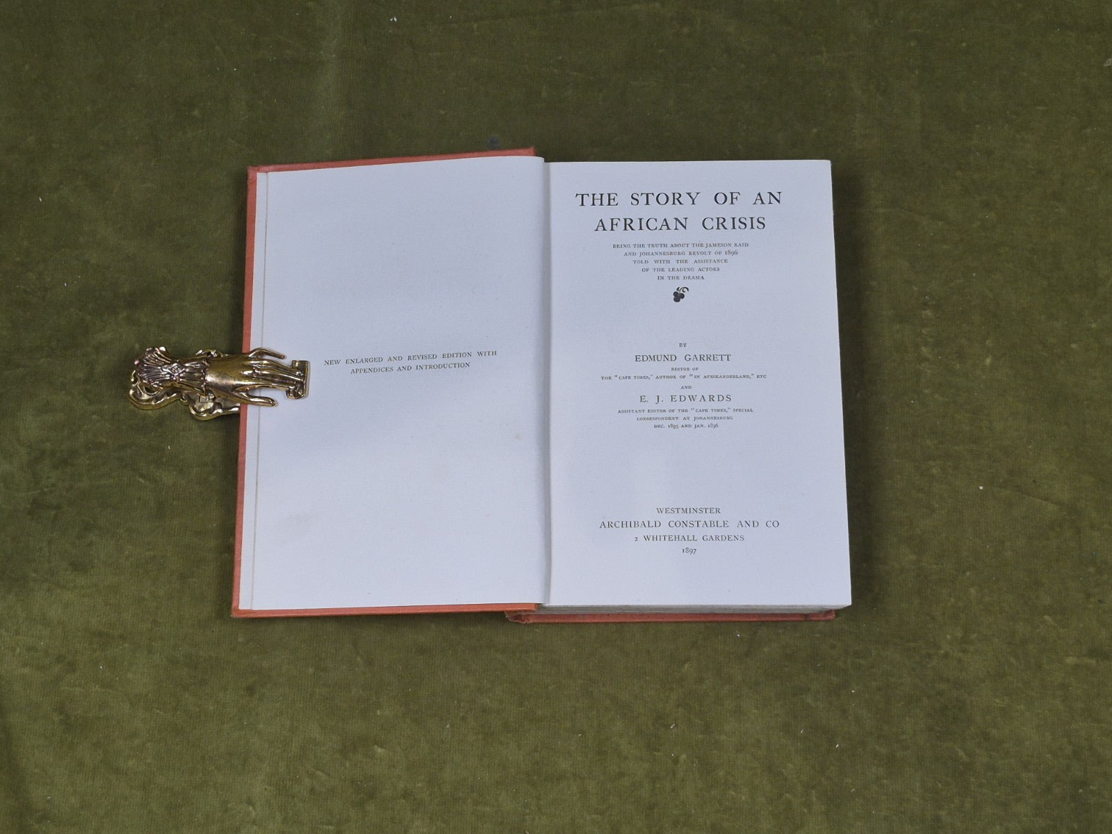 Story of an African Crisis - F E Garrett , Constable 1897 HB5