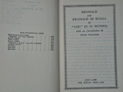 Saki Munro Bodley Head Super Beasts Bassington Westminster Alice Toys 19272