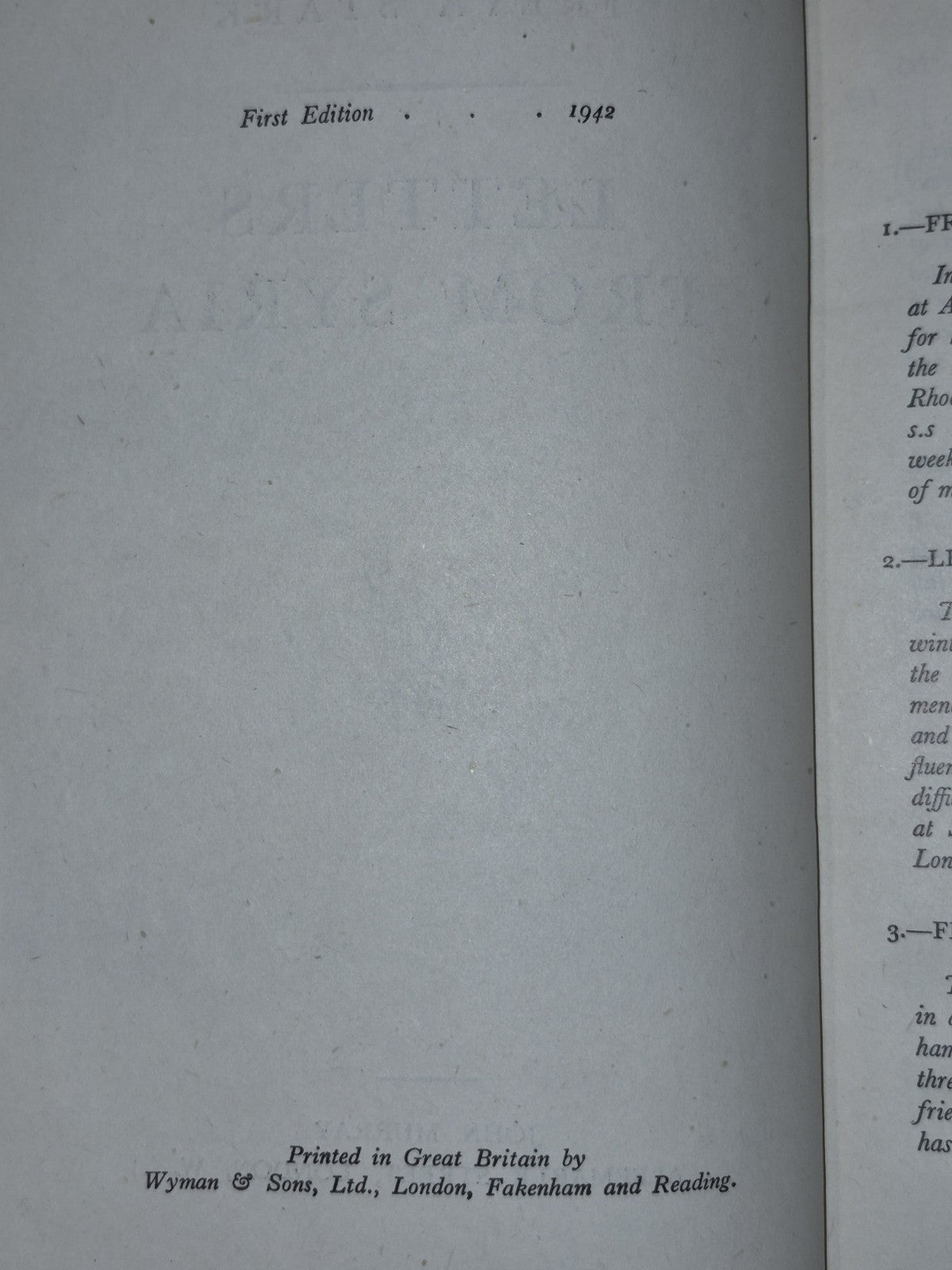 Freya Stark Letters from Syria SIGNED First Edition 19425