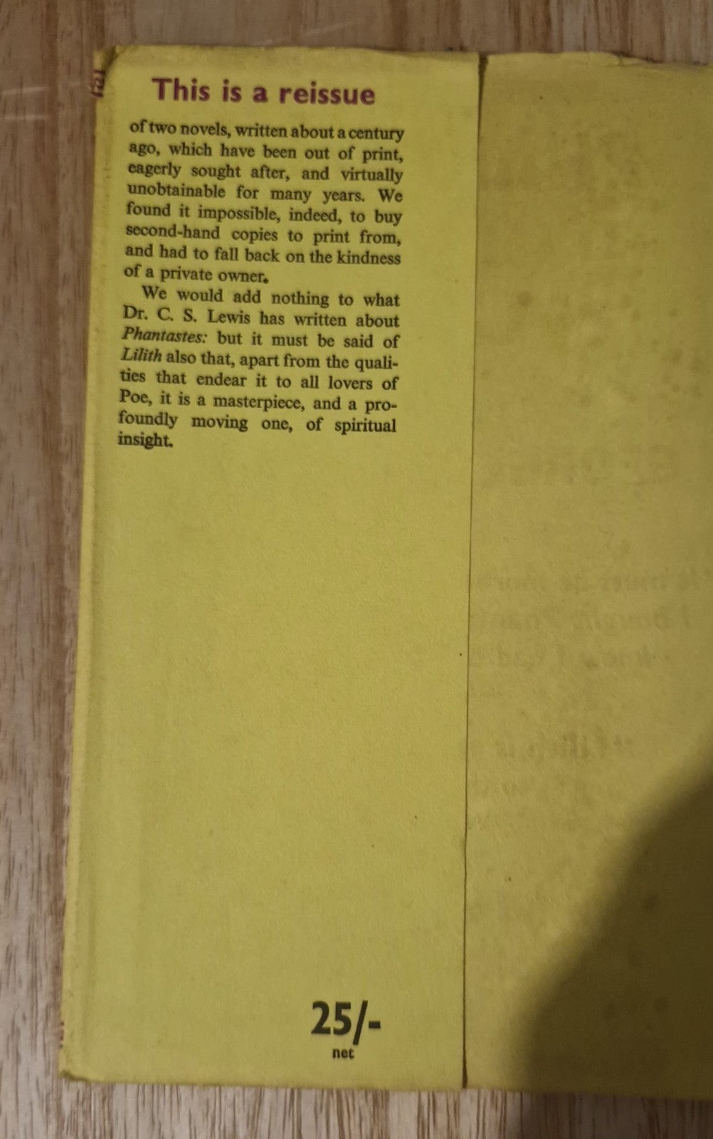 George MacDonald PHANTASTES AND LILITH Two Novels 1962 Gollancz 1st Ed. CS Lewis5