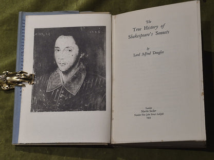 The True History of Shakespeare's Sonnets Lord Alfred Douglas 1933 1st Ed HB DJ3