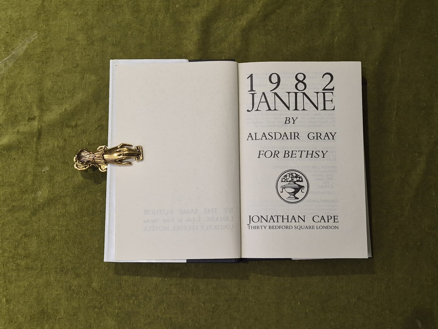 1982 Janine - Alasdair Gray - Jonathan Cape 1984 1st HB DJ4