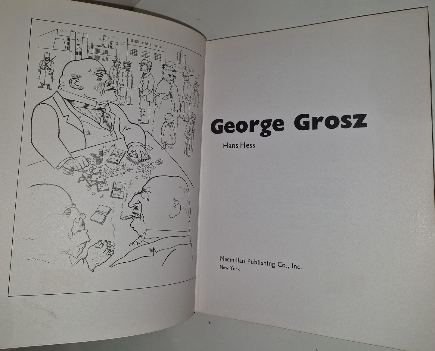 HANS HESS HARDBACK BOOK GEORGE GROSZ 1ST EDITION MACMILLAN VG L7