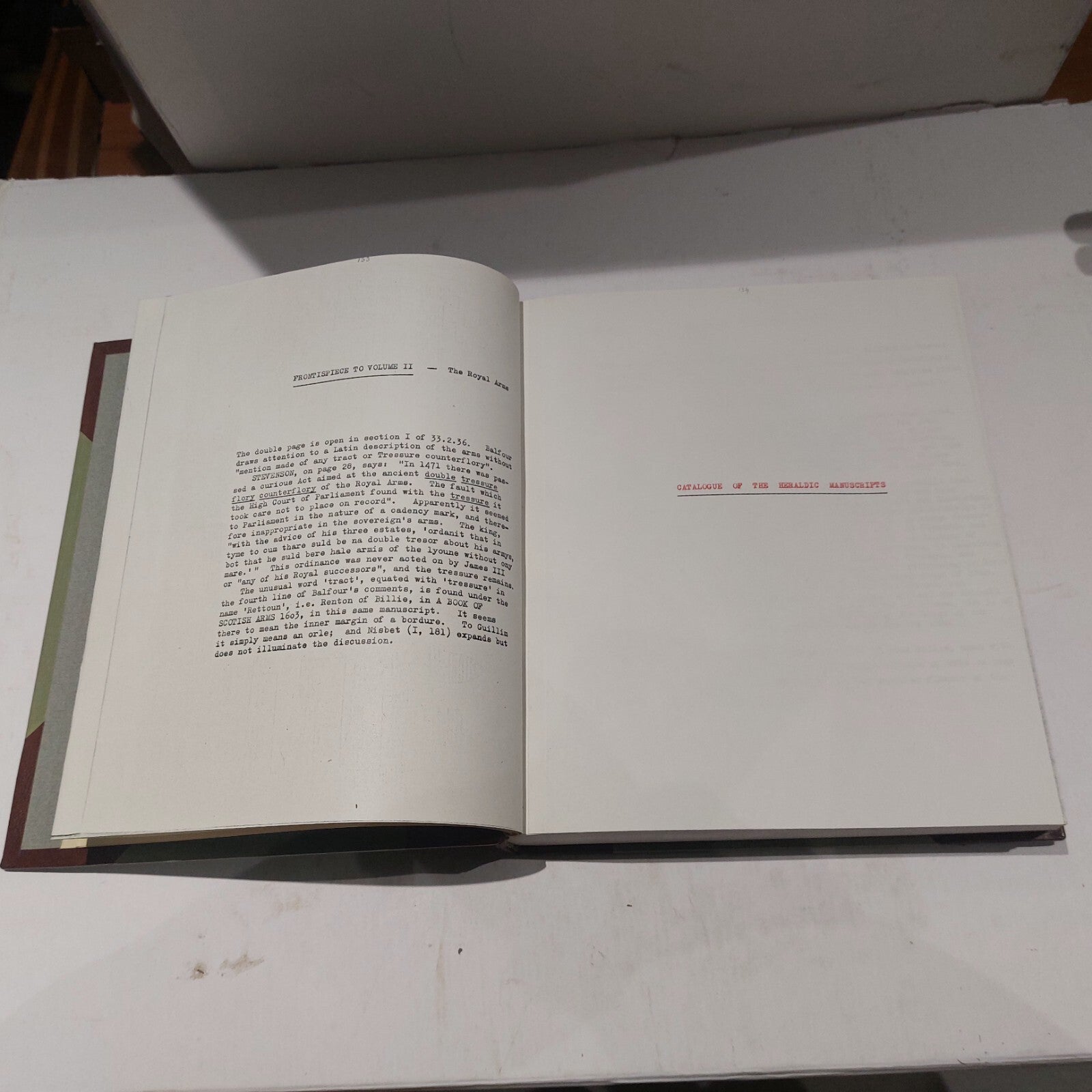 H. L. Hamilton Beautifully Bound Dissertation: Balfour's Heraldic (Vol I & II)16