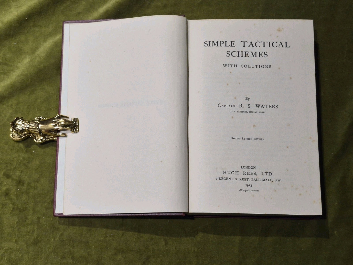 Simple Tactical Schemes With Solutions Captain R. S. Waters 1913 With Maps3