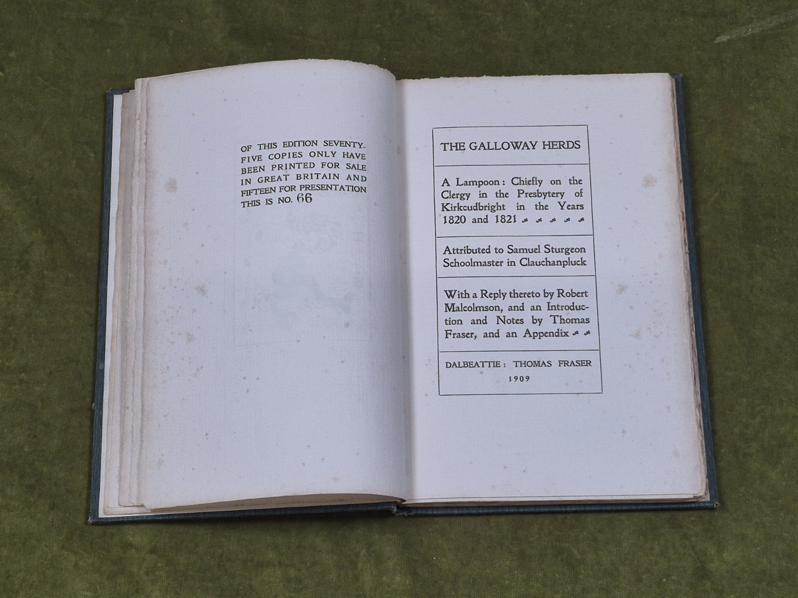 The Galloway Herds - Samuel Sturgeon, Thomas Fraser - 1909 Limited HB4