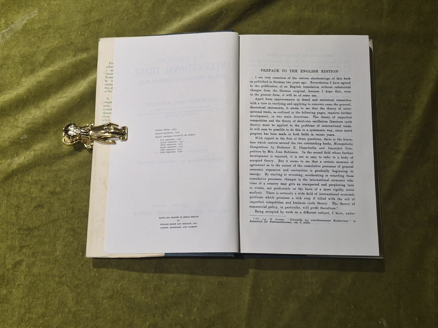The Theory of International Trade - Haberler 6th impression 1956 dust jacket4