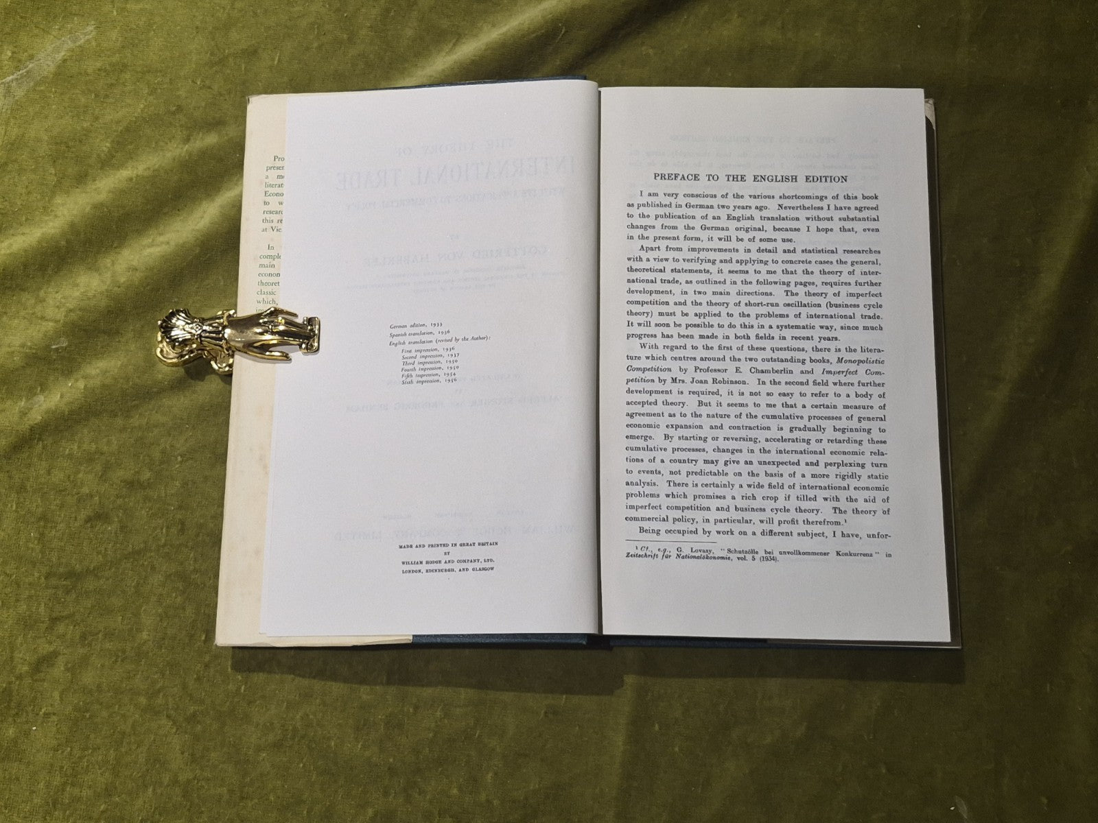 The Theory of International Trade - Haberler 6th impression 1956 dust jacket4