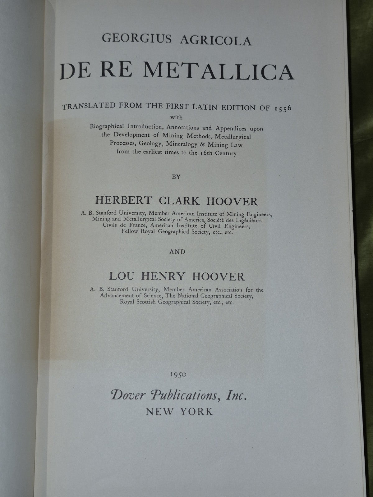 De Re Metallica (1950) Herbert Clark Hoover5