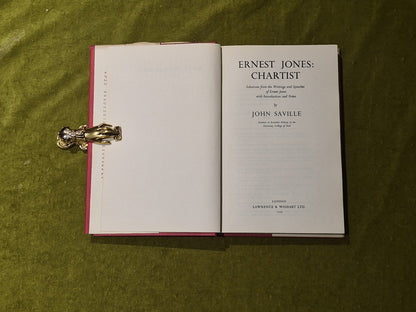 Ernest Jones : Chartist - John Saville , Lawrence and Wishart 1952 1st HB DJ5