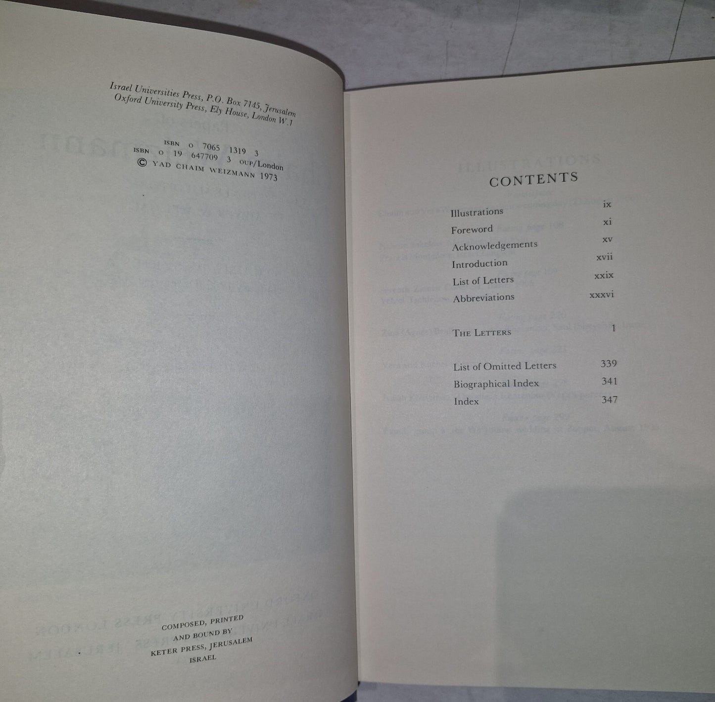 LETTERS AND PAPERS OF CHAIM WEIZMANN VOLUMES 1,3,4,5,6,7 Will Split.11