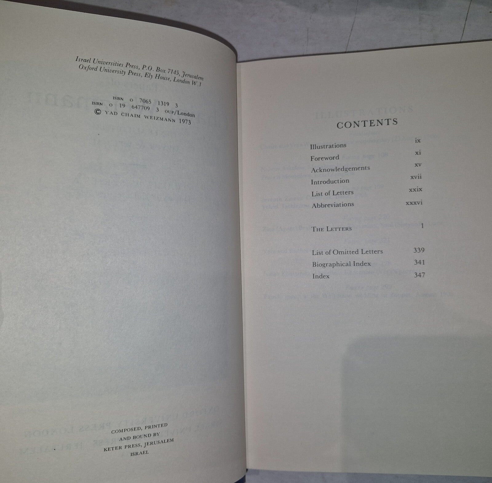 LETTERS AND PAPERS OF CHAIM WEIZMANN VOLUMES 1,3,4,5,6,7 Will Split.11