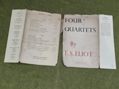Four Quartets, T. S. Eliot. 1950. 1st Edition, 8th Print in Dust Jacket6