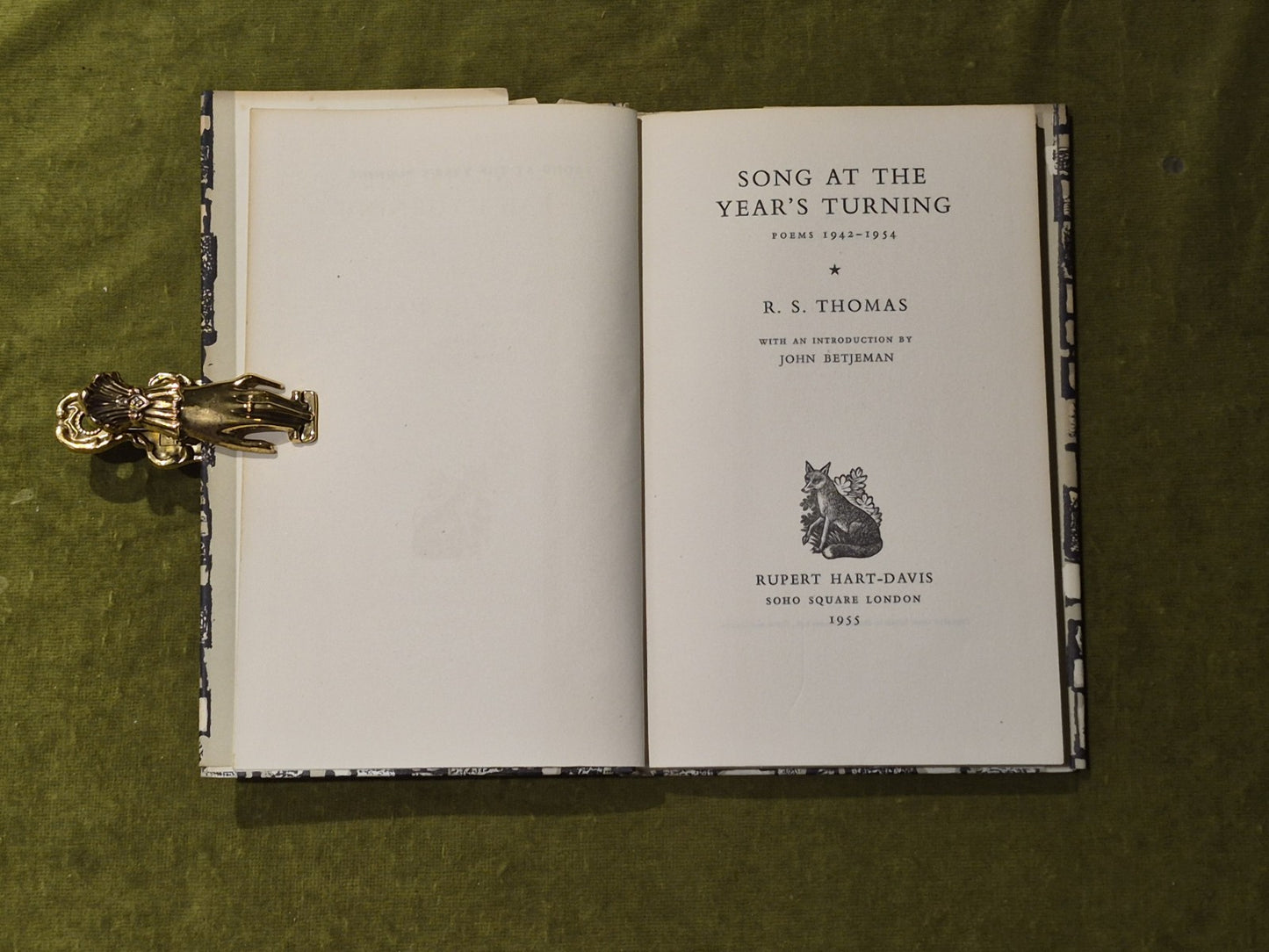 Song At The Years Turning - R. S. Thomas , Rupert Hart-Davis 1955 1st HB DJ5