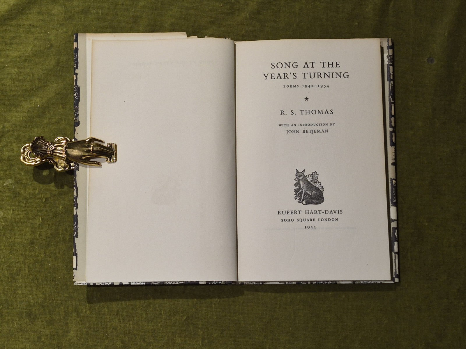 Song At The Years Turning - R. S. Thomas , Rupert Hart-Davis 1955 1st HB DJ5