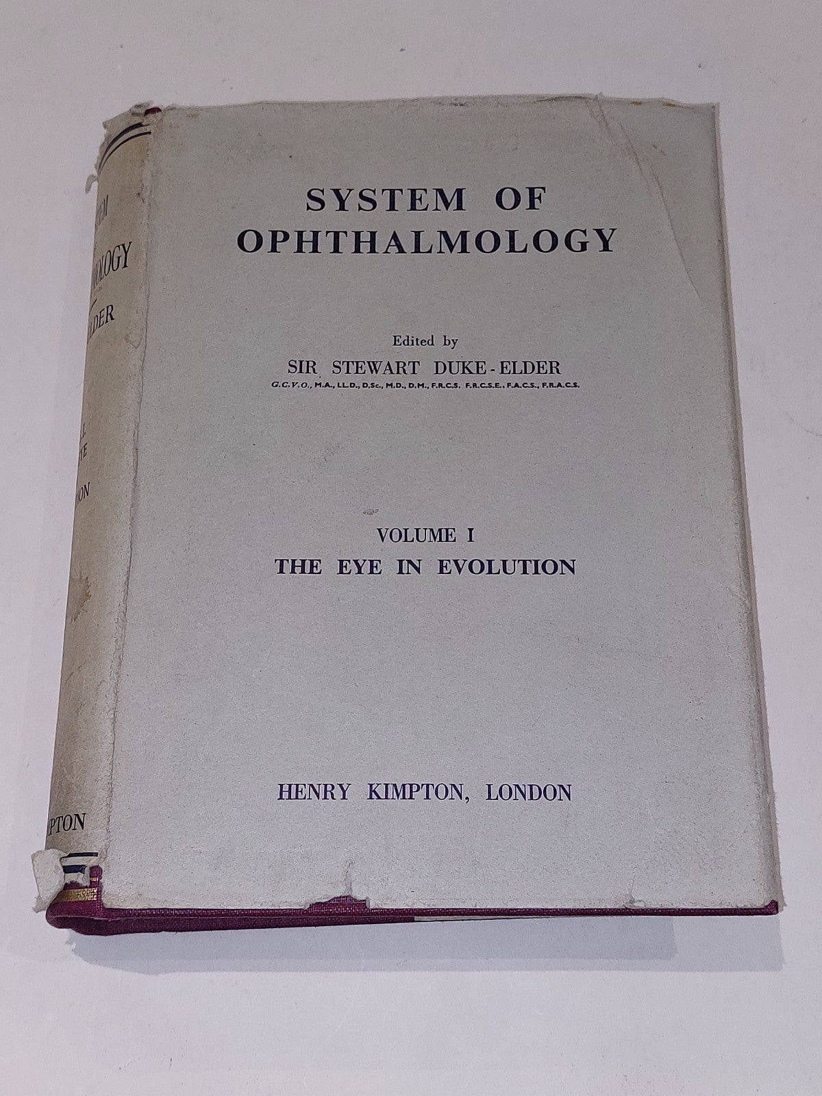 System Of Ophthalmology By Sir Stewart Duke-Elder Vol 1 [Henry Kimpton] Hb Dj0