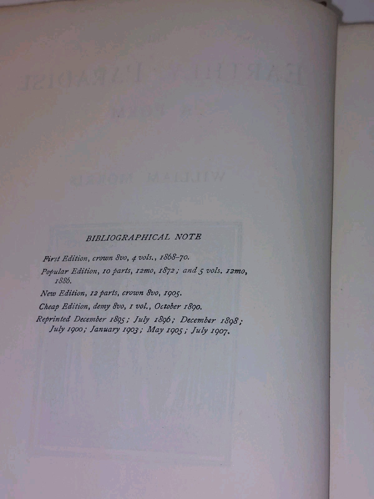 The Earthly Paradise: A Poem By William Morris (1890) 1st Ed Hb Book3