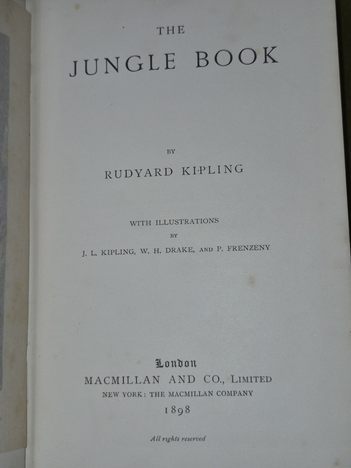 Jungle Book First Edition Kipling 1989 Seventh Impression 7
